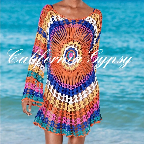 Rainbow Knit Boho Coverup - Picture 6 of 9